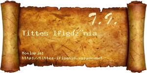 Tittes Ifigénia névjegykártya
